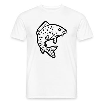 Carp Jumping Fish Fishing - Men's T-Shirt - white - Front - AI Model Male 178 dark (178cm)