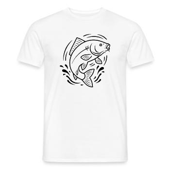 Carp Jumping Fish Fishing - Men's T-Shirt - white - Front - AI Model Male 178 dark (178cm)