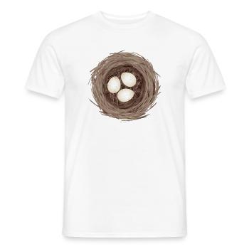 Vogelnest mit drei Eiern – Natürliche Illustration - Männer T-Shirt - Weiß - Vorne - AI Model Male 178 dark (178cm)