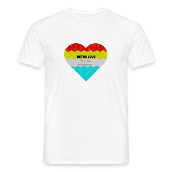 Retro Herzliebe im bunten Farbverlauf - Männer T-Shirt - Weiß - Vorne - AI Model Male 178 dark (178cm)