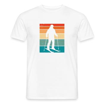 Skiing Skiers ski - Men's T-Shirt - white - Front - AI Model Male 178 dark (178cm)