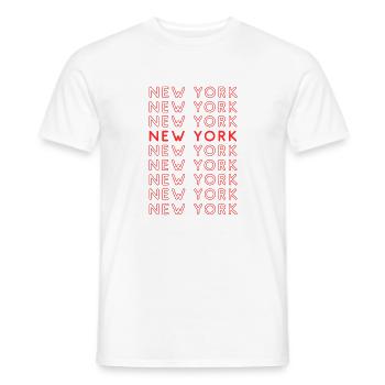 New York Grid Pattern - Men's T-Shirt - white - Front - AI Model Male 178 dark (178cm)