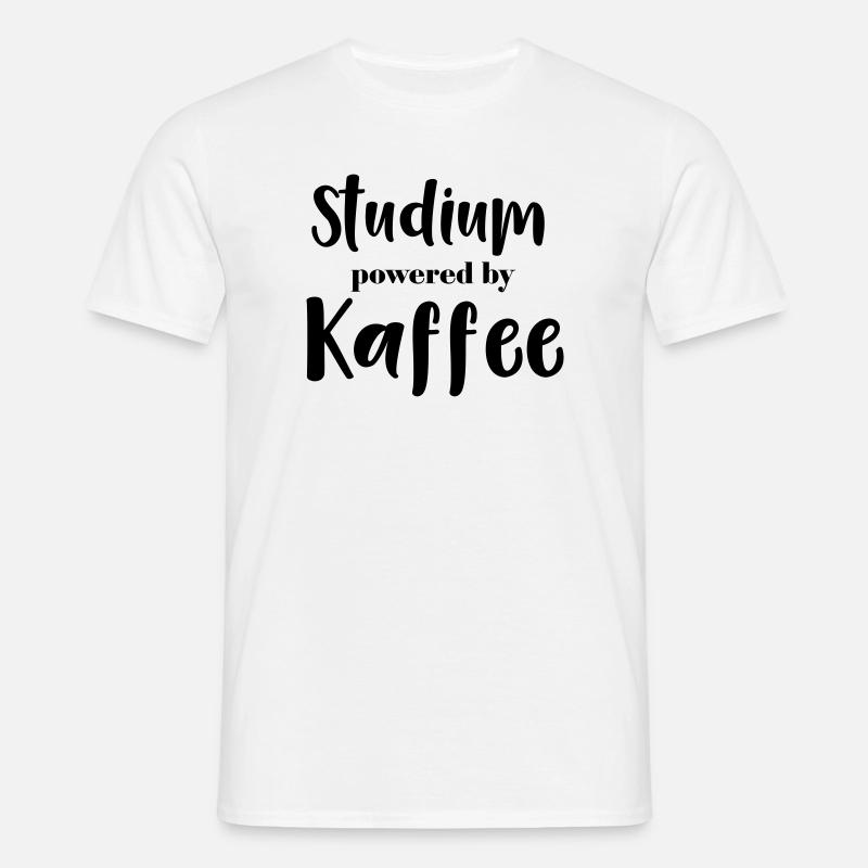 Studium powered by Kaffee - Männer T-Shirt - Weiß