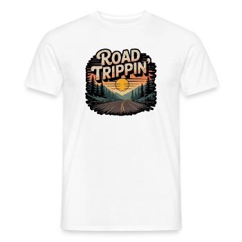 Road Trippin Retro Vintage Sunset Adventure - Men's T-Shirt - white - Front - AI Model Male 178 dark (178cm)