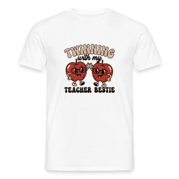 Jumelage avec ma meilleure amie enseignante - T-shirt homme - blanc - Devant - AI Model Male 178 dark (178cm)