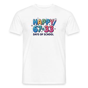 Happy 100 Days School Math Equation  - Men's T-Shirt - white - Front - AI Model Male 178 dark (178cm)
