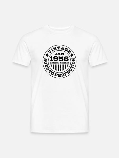 Janvier 1956 | Vieilli à la perfection | Anniversaire - T-shirt homme - blanc