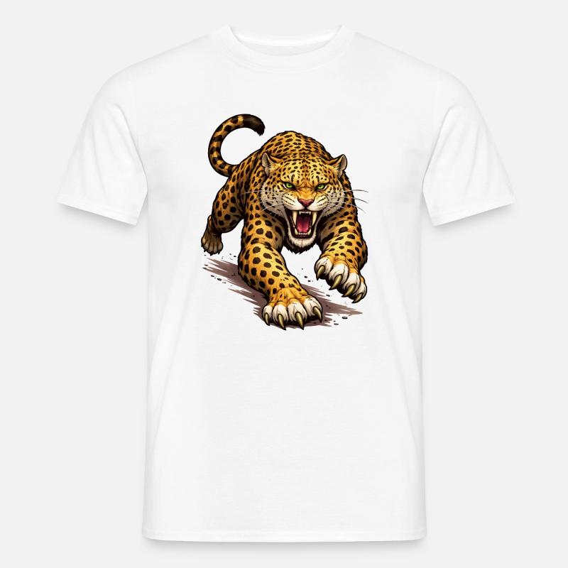 Leopard Animal Comic - Männer T-Shirt - Weiß