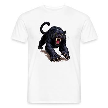 Schwarzer Panther Angriff - Männer T-Shirt - Weiß - Vorne - AI Model Male 178 dark (178cm)