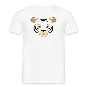 Cool Tiger Face Graphic Big Cat Wildlife Art - Men's T-Shirt - white - Front - AI Model Male 178 dark (178cm)