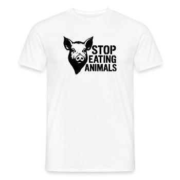 Schweinekopf Protest Stoppt Tieressen - Männer T-Shirt - Weiß - Vorne - AI Model Male 178 dark (178cm)