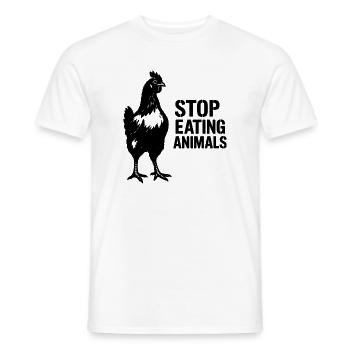 Vegan Raven Silhouette - Men's T-Shirt - white - Front - AI Model Male 178 dark (178cm)