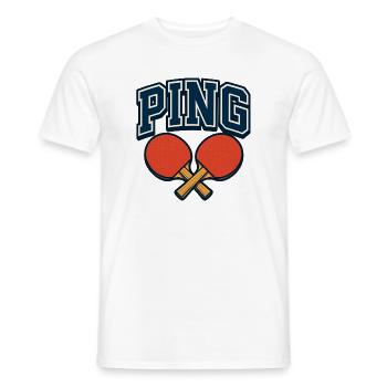 Tischtennis – Tennistisch - Männer T-Shirt - Weiß - Vorne - AI Model Male 178 dark (178cm)
