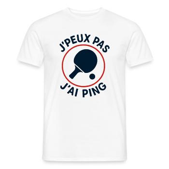 J'peux pas J'ai Ping - T-shirt homme - blanc - Devant - AI Model Male 178 dark (178cm)