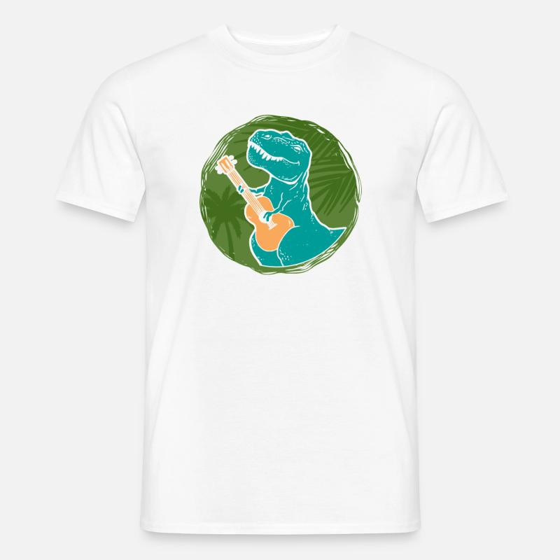 Hawaiian Ukulele Uke T-Rex - Männer T-Shirt - Weiß