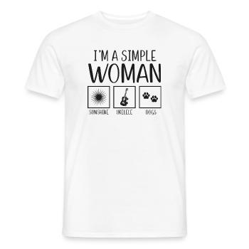 Ukulélé hawaïen Ukulélé Je suis un simple - T-shirt homme - blanc - Devant - AI Model Male 178 dark (178cm)