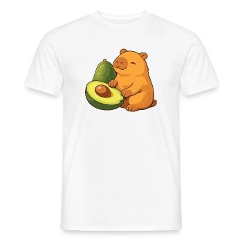 Capybara mit Avocado - Männer T-Shirt - Weiß - Vorne - AI Model Male 178 dark (178cm)
