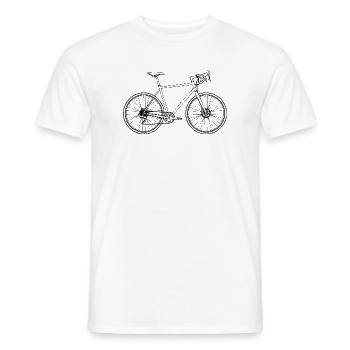 Road Bike Minimal Art Retro – Pure Speed - Men's T-Shirt - white - Front - AI Model Male 178 dark (178cm)
