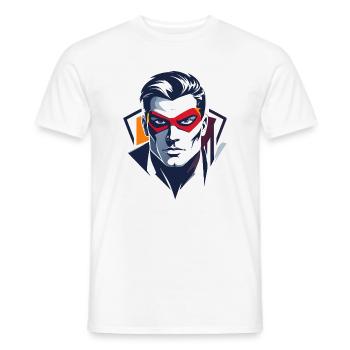 Héros Portrait Personnage de super-héros de la bande dessinée Red Mask - T-shirt homme - blanc - Devant - AI Model Male 178 dark (178cm)