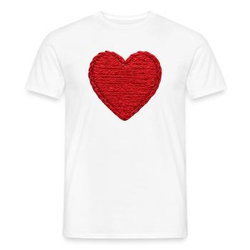 Herz im bestickten Look (gedruckt) - Männer T-Shirt - Weiß - Vorne - AI Model Male 178 dark (178cm)