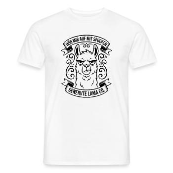 Lama agacé de dire - T-shirt homme - blanc - Devant - AI Model Male 178 dark (178cm)