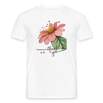Zarte Blume Danke - Männer T-Shirt - Weiß - Vorne - AI Model Male 178 dark (178cm)