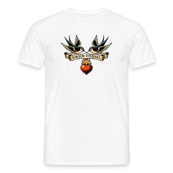 Amour Éternel Ailes et Cœur - T-shirt homme - blanc - Devant - AI Model Male 178 dark (178cm)
