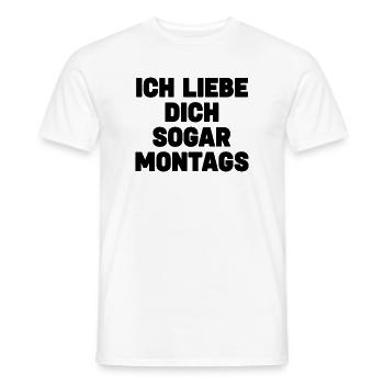 Je t’aime même les lundis – Love with Humour - T-shirt homme - blanc - Devant - AI Model Male 178 dark (178cm)