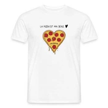 Coeur pizza Valentins - T-shirt homme - blanc - Devant - AI Model Male 178 dark (178cm)