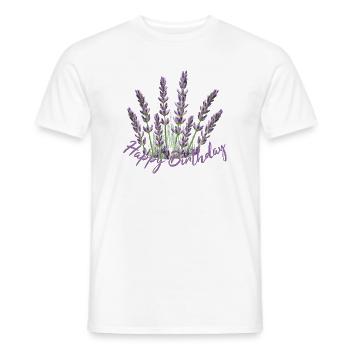 Bouquet d’anniversaire lavande Bouquet lavande - T-shirt homme - blanc - Devant - AI Model Male 178 dark (178cm)