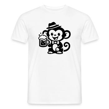 Bière Singe - T-shirt homme - blanc - Devant - AI Model Male 178 dark (178cm)