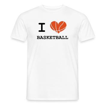 J'aime le basketball - T-shirt homme - blanc - Devant - AI Model Male 178 dark (178cm)