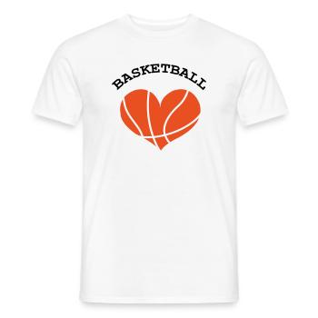 Basket Ball / Basketball / Basktet-Ball / Sport - T-shirt homme - blanc - Devant - AI Model Male 178 dark (178cm)