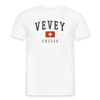 Vevey Schweiz Emblem - Männer T-Shirt - Weiß - Vorne - AI Model Male 178 dark (178cm)