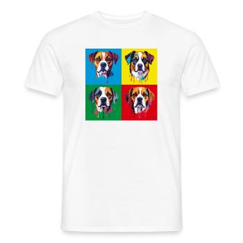Dog Pop Art Portrait - Men's T-Shirt - white - Front - AI Model Male 178 dark (178cm)