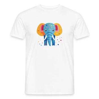 Colorful elephant confetti - Men's T-Shirt - white - Front - AI Model Male 178 dark (178cm)