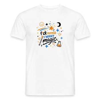 Fuck Normal I Want Magic Doodle Statement - Men's T-Shirt - white - Front - AI Model Male 178 dark (178cm)