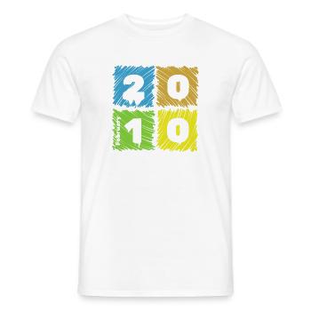 16. Geburtstag Farbige Patches since 02/2010 - Männer T-Shirt - Weiß - Vorne - AI Model Male 178 dark (178cm)