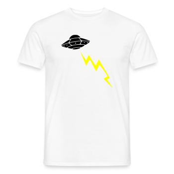 UFO Invasion Lightning Attack Alien Vector - Men's T-Shirt - white - Front - AI Model Male 178 dark (178cm)