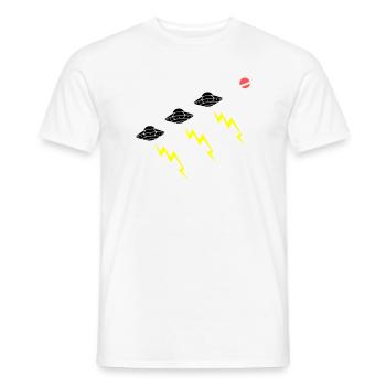 UFO Invasion Lightning Attack Alien Vector - Men's T-Shirt - white - Front - AI Model Male 178 dark (178cm)
