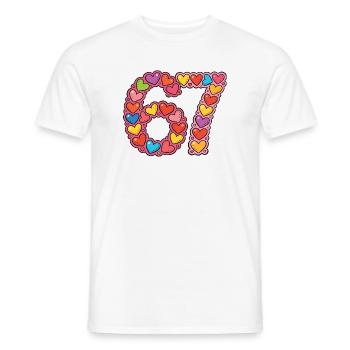 Herzmosaik 67 Bunte Liebeskritzelei - Männer T-Shirt - Weiß - Vorne - AI Model Male 178 dark (178cm)