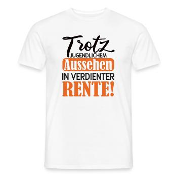 Appearance instead of Pension Satire Pension 2026 - Men's T-Shirt - white - Front - AI Model Male 178 dark (178cm)