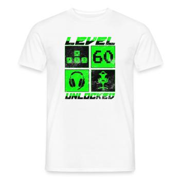 60e anniversaire Gamer Gamer Niveau 60 débloqué - T-shirt homme - blanc - Devant - AI Model Male 178 dark (178cm)