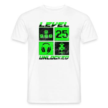 Gamer Level 25 Unlocked - Gaming - Männer T-Shirt - Weiß - Vorne - AI Model Male 178 dark (178cm)