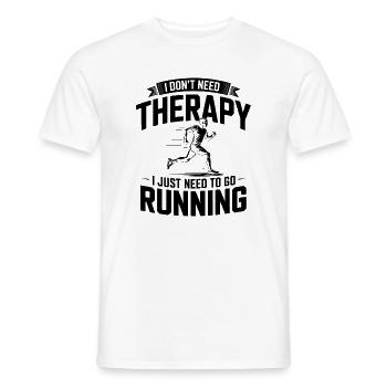 Je n’ai pas besoin de thérapie, j’ai juste besoin de courir - T-shirt homme - blanc - Devant - AI Model Male 178 dark (178cm)