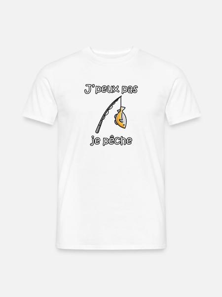 Ich kann nicht fischen – lustiger Fischer-Spruch - Männer T-Shirt - Weiß