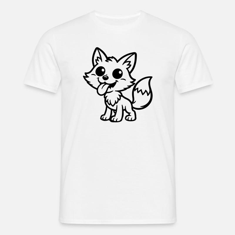Fuchs Comic Lustig - Männer T-Shirt - Weiß