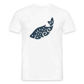 Wirbelfisch-Silhouette - Männer T-Shirt - Weiß - Vorne - AI Model Male 178 dark (178cm)