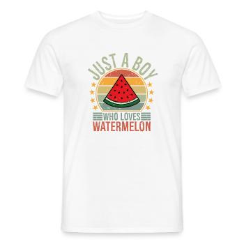 Juste un garçon qui adore la pastèque - T-shirt homme - blanc - Devant - AI Model Male 178 dark (178cm)