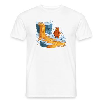 Bär am Lavastrom auf Eis - Männer T-Shirt - Weiß - Vorne - AI Model Male 178 dark (178cm)